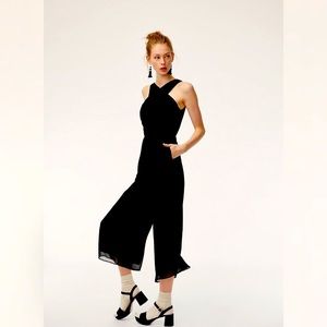 Aritzia Little Moon Arabesque Jumpsuit in BLACK.